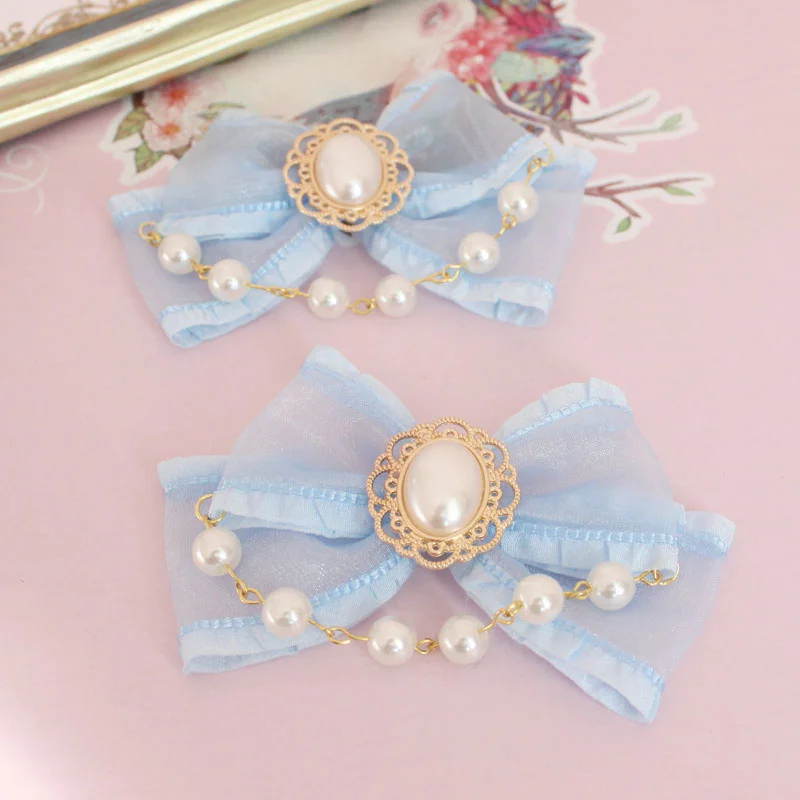 Thin Tea Party Gorgeous Accessories Gloves Lolita Bow Pearl Chain Flower Jewelry