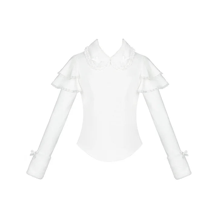 Three-color Micro-elastic Comfortable Long-sleeved Knitted Inner Autumn and Winter Lolita Blouse Shirt