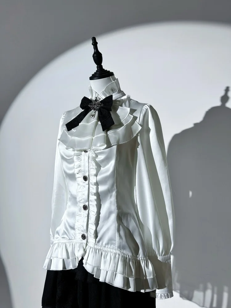 Vampire Duke Dark Gothic Lolita Dress Set Black Skirt White Blouse