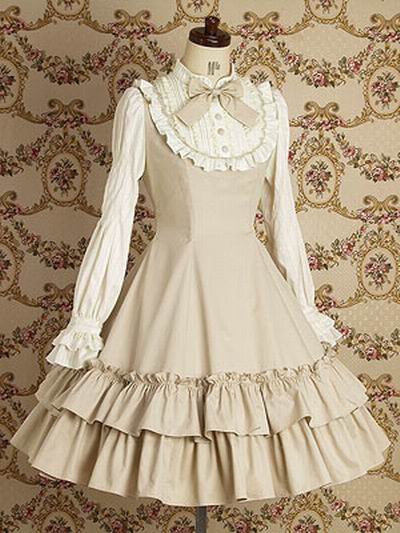 Vintage and Classic Lolita Elegant Lace Long Sleeve Dress Victorian Lolita Spring and Autumn Lolita Lotus Edge Dress