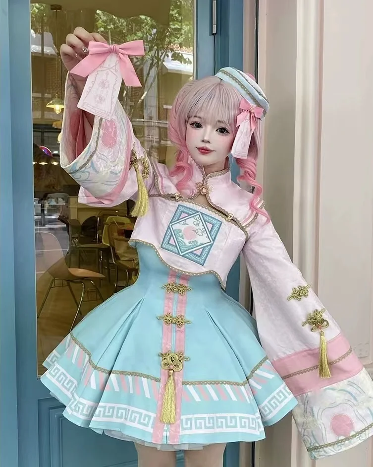 Qi Lolita Mint Green Cyan Zombies Costume for Halloween Cosplay Kawaii
