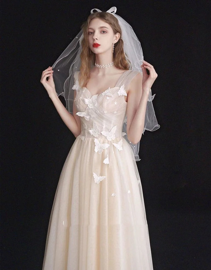 Wedding Lolita White Butterfly Fairy Elegant Organza Prom Dresses for Plus Size