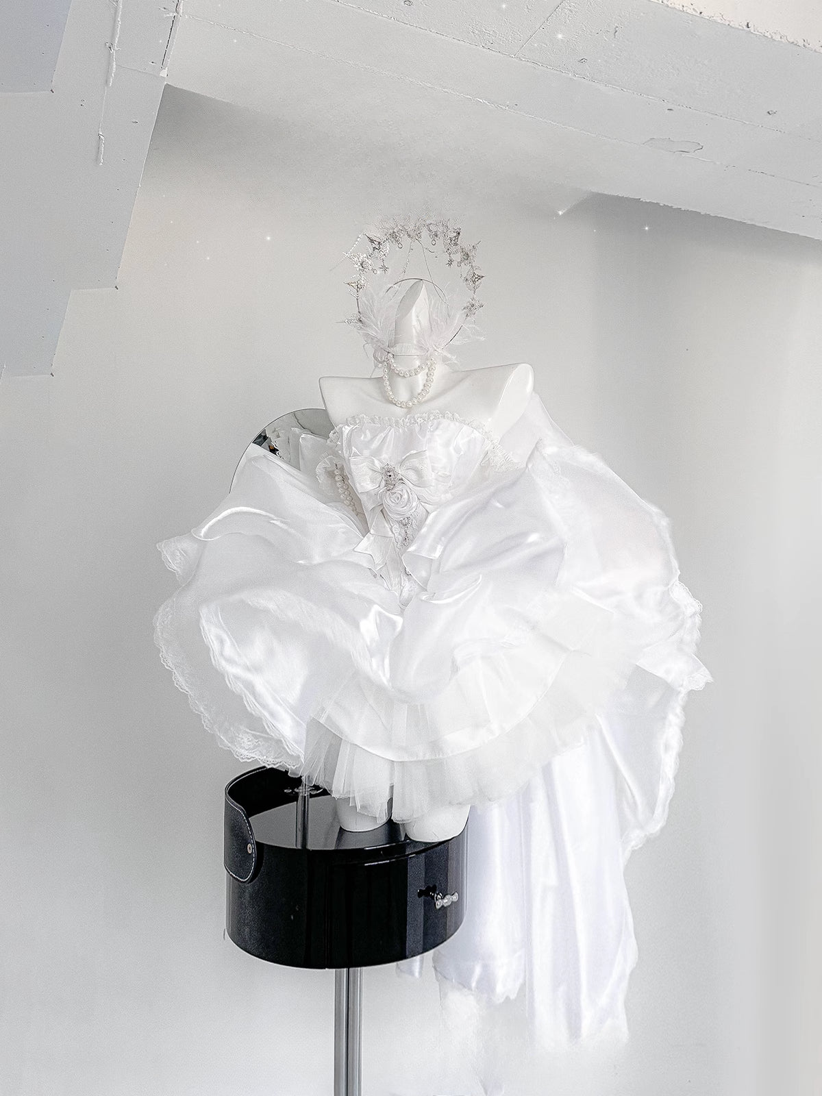 White Moonlight Multi-layer Cake Lace Dress Lolita Princess Wind Wedding