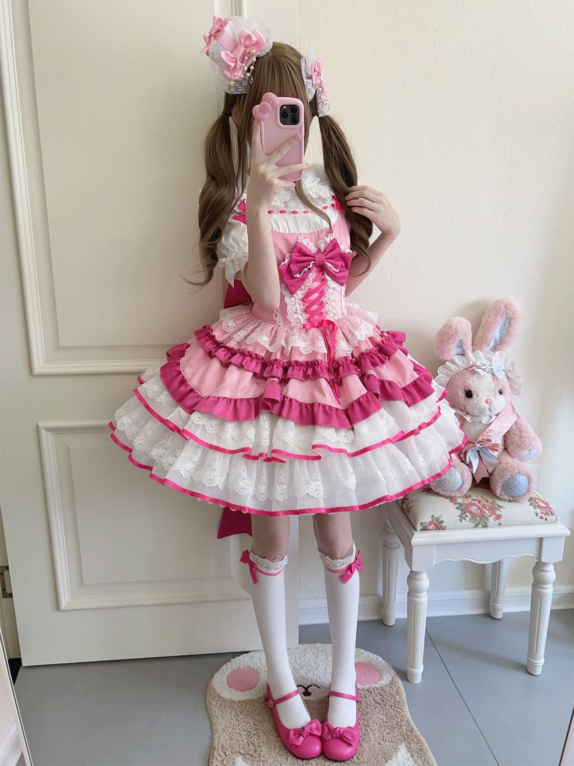 Autumn and Winter Cute JSK Short Princess Lolita Lace Dress Puff