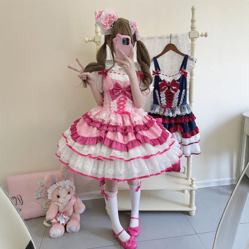 Autumn and Winter Cute JSK Short Princess Lolita Lace Dress Puff