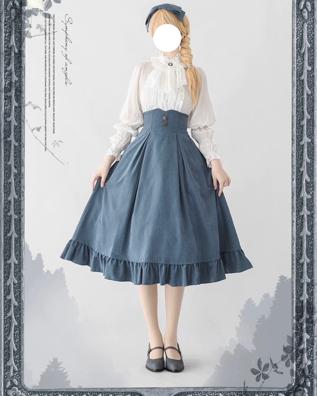 Classic British Style Elegant Cotton Brown Blouse Vest Long Skirt Set in Autumn Lolita Dresses