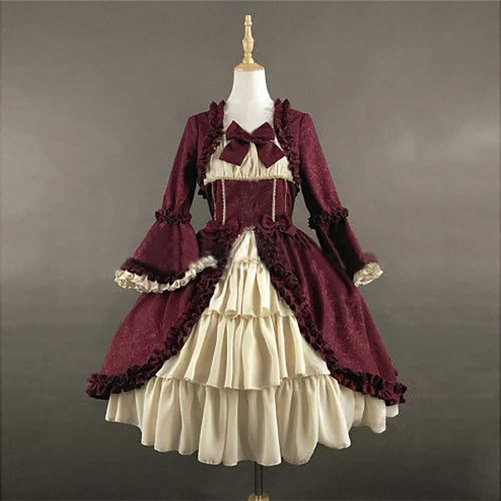 Classic Lolita Vintage Victorian Lolita European Medieval Retro Court Short Dress Women's Dress