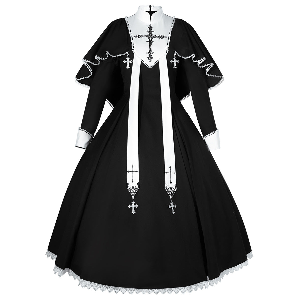 Cross Embroidery Sister Lolita Daily Dress Goth Dark Sweet Lolita