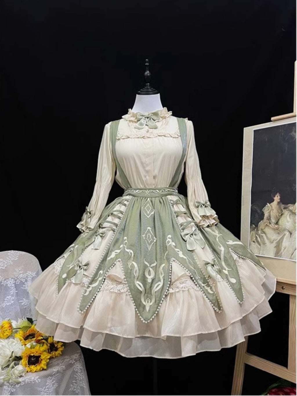 Classic Lolita Green Elegant Skirt Set Daily Pastoral Princess Sk Cute Lolita Voyage