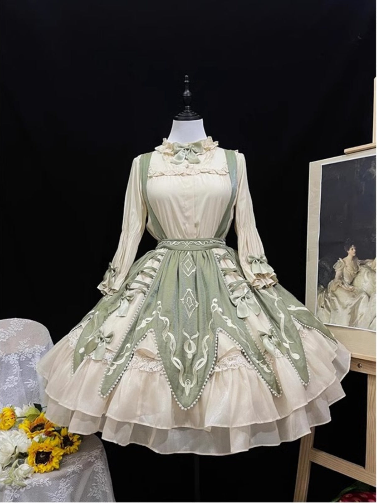 Classic Lolita Green Elegant Skirt Set Daily Pastoral Princess Sk Cute Lolita Voyage
