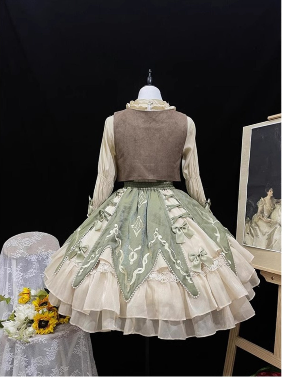 Classic Lolita Green Elegant Skirt Set Daily Pastoral Princess Sk Cute Lolita Voyage