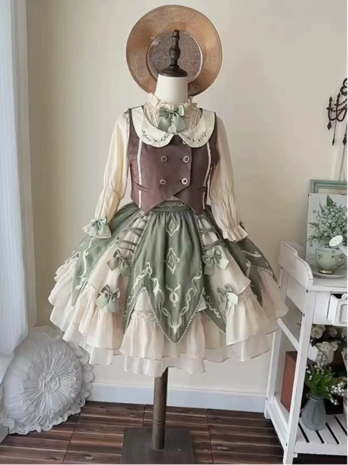 Classic Lolita Green Elegant Skirt Set Daily Pastoral Princess Sk Cute Lolita Voyage