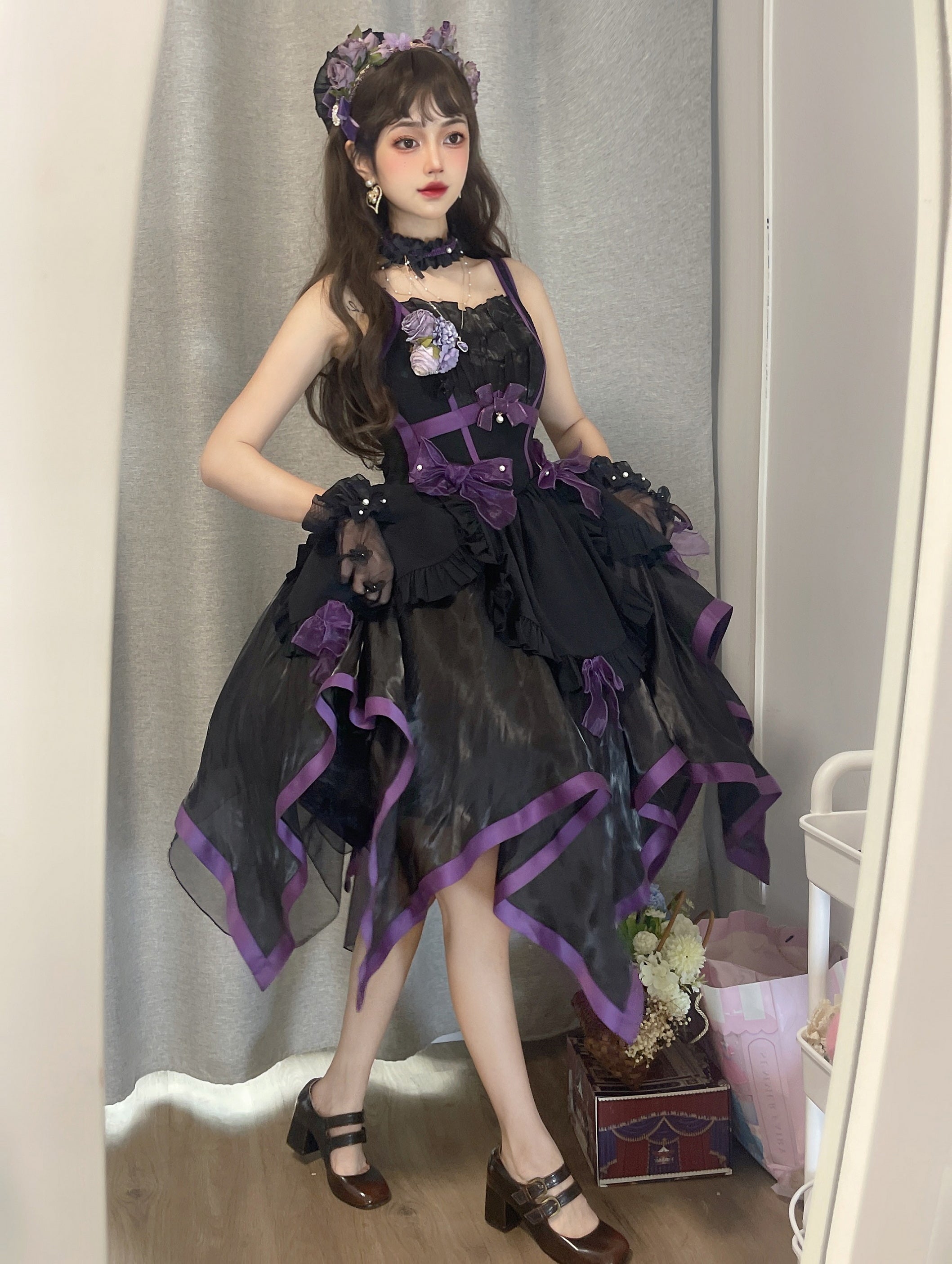 Elegant Dress Skirt Removable Skirt Adjustable Shoulder Strap Removable Tail