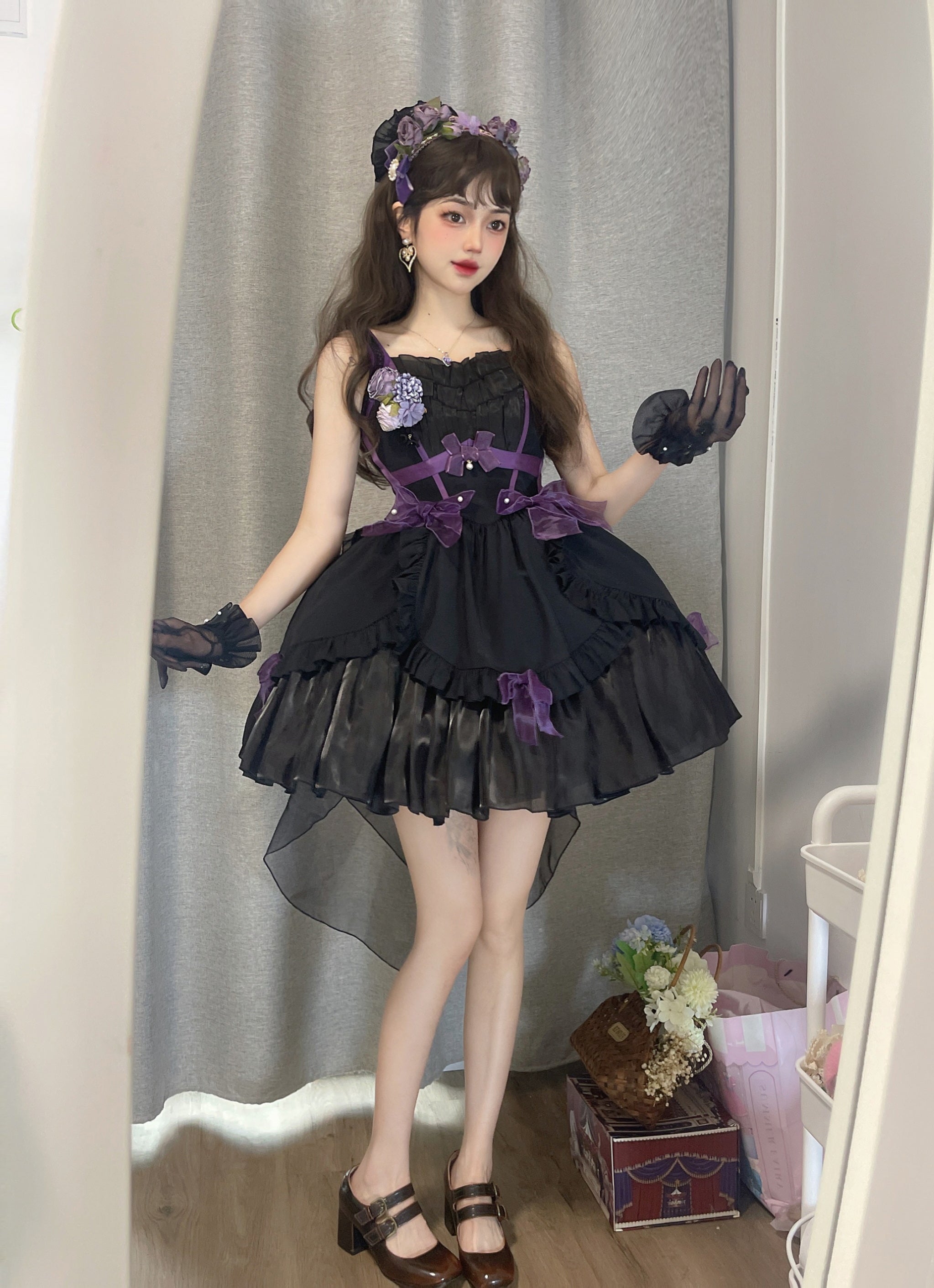Elegant Dress Skirt Removable Skirt Adjustable Shoulder Strap Removable Tail