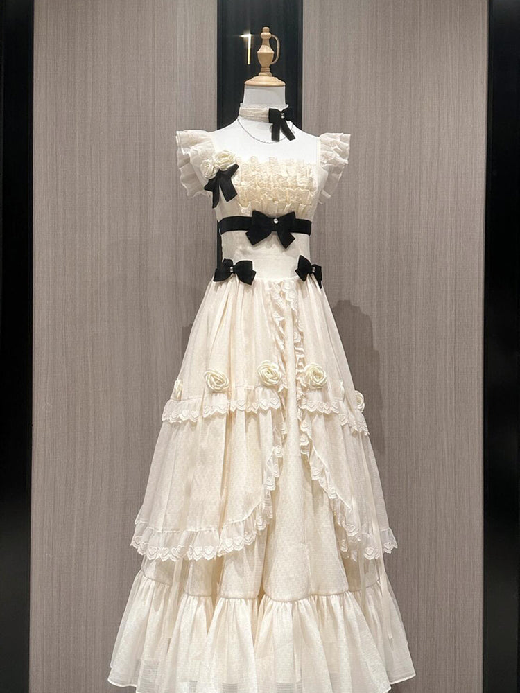 Wedding Lolita French Elegant Big Skirt Cake Long Dress Birthday Princess Apricot Graduation Ceremony
