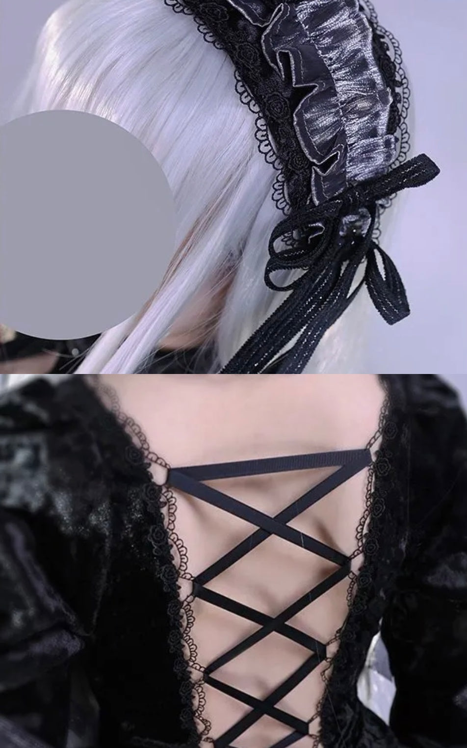 Goth Lolita Black Jacquard Long Dress Style Rococo for Halloween Which Costume Cosplay