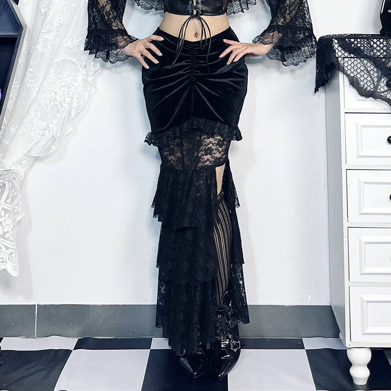 Gothic Inner Suit Black Pants Skirt Shorts Black Top Blouse