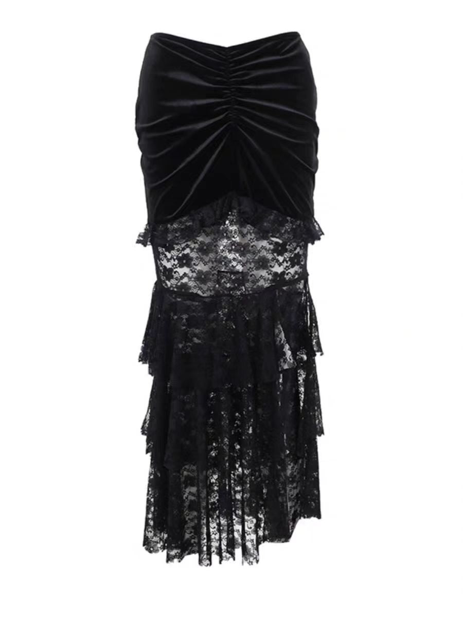 Gothic Inner Suit Black Pants Skirt Shorts Black Top Blouse