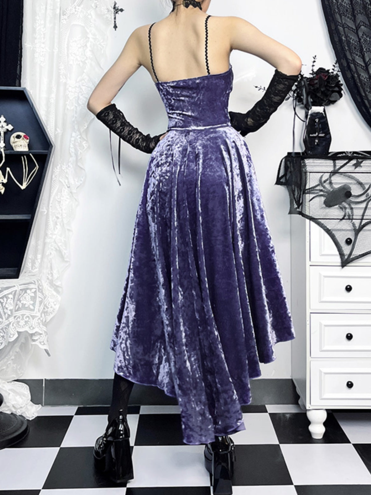 Gothic Purple Suit Lolita Shawl Blouse Dress Skirt JSK