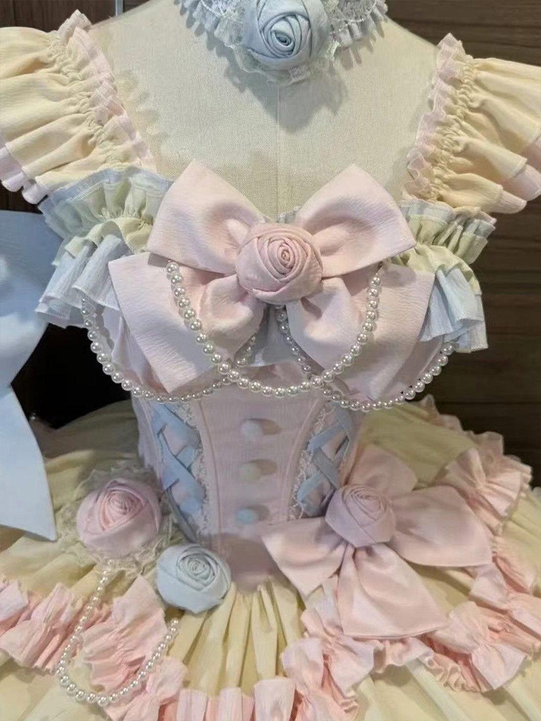 Gradual Change Hime Candy Color Lolita Tea Party Fashion Lavender Bow Ruffled Dress