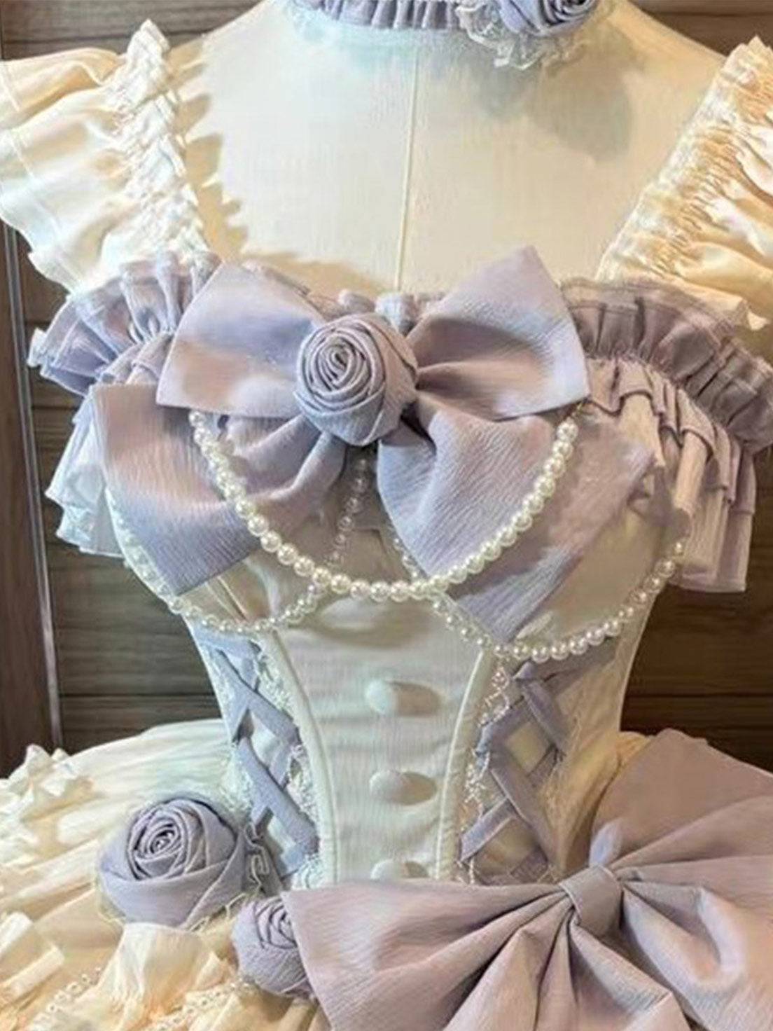 Gradual Change Hime Lolita Purple Tea Party Fashion Lavender Bow Ruffled Dress