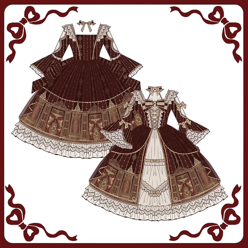 Hime Lolita Palace Heavy Industry Flower Gorgeous Classical Daily French Lolita Dress Lolita Voyage One Piece Dress