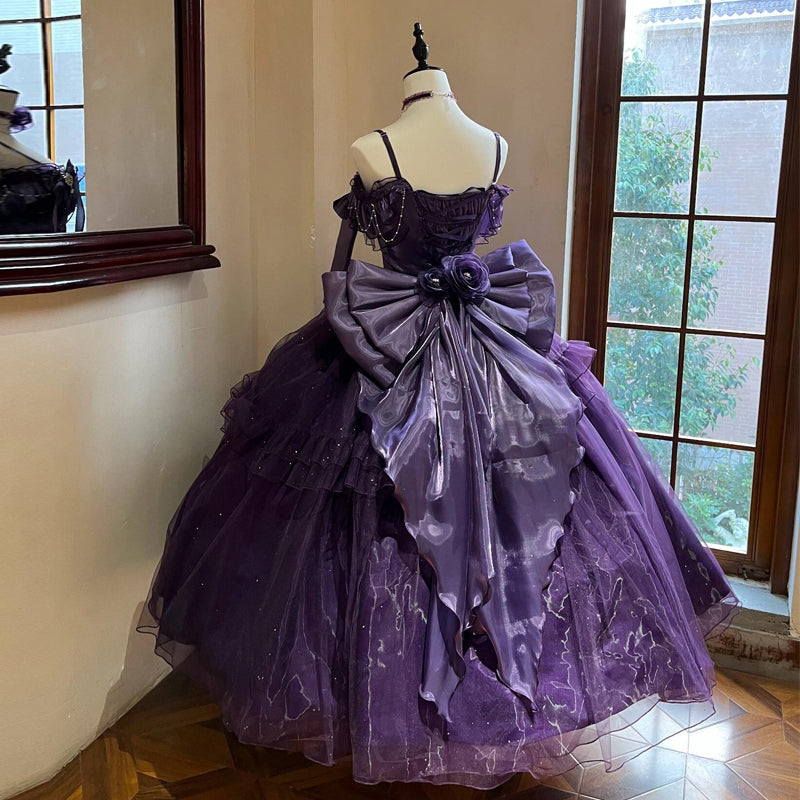 Hime Lolita Purple Gradient Ball Gown Lolita Dress with Organza Layers