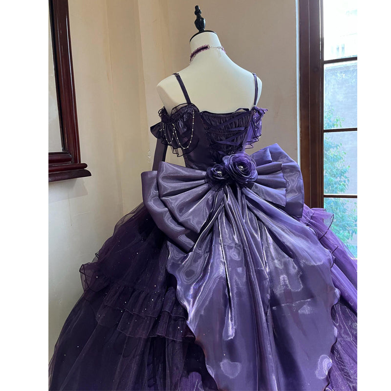 Hime Lolita Purple Gradient Ball Gown Lolita Dress with Organza Layers