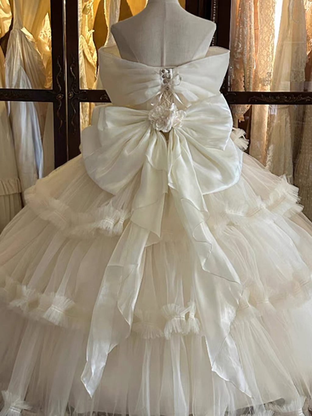 Hime Lolita Tea Party Fashion Off Shoulder Apricot Floral Gown Mitzvah French Tutu Dress Princess Dress