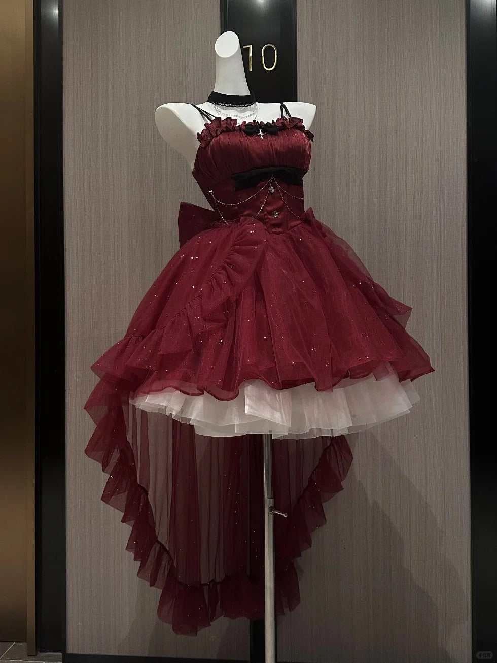 Hime Lolita Starry Night Princess Red Slip Party JSK Bridal Ball Gown Prom Dresses Birthday Party
