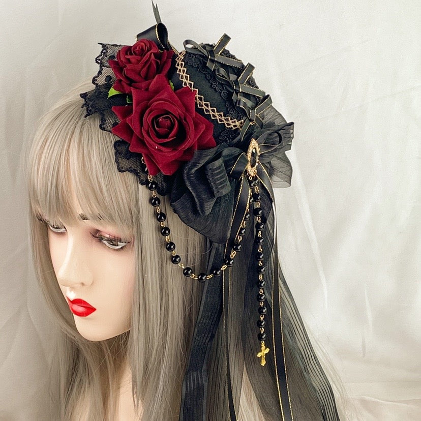 Lolita Accessories Headwear Gothic Ornate Ornamented Hat Hairclip Hair Accessories