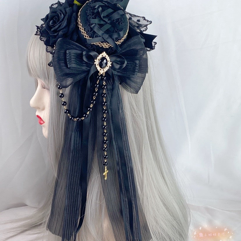 Lolita Accessories Headwear Gothic Ornate Ornamented Hat Hairclip Hair Accessories