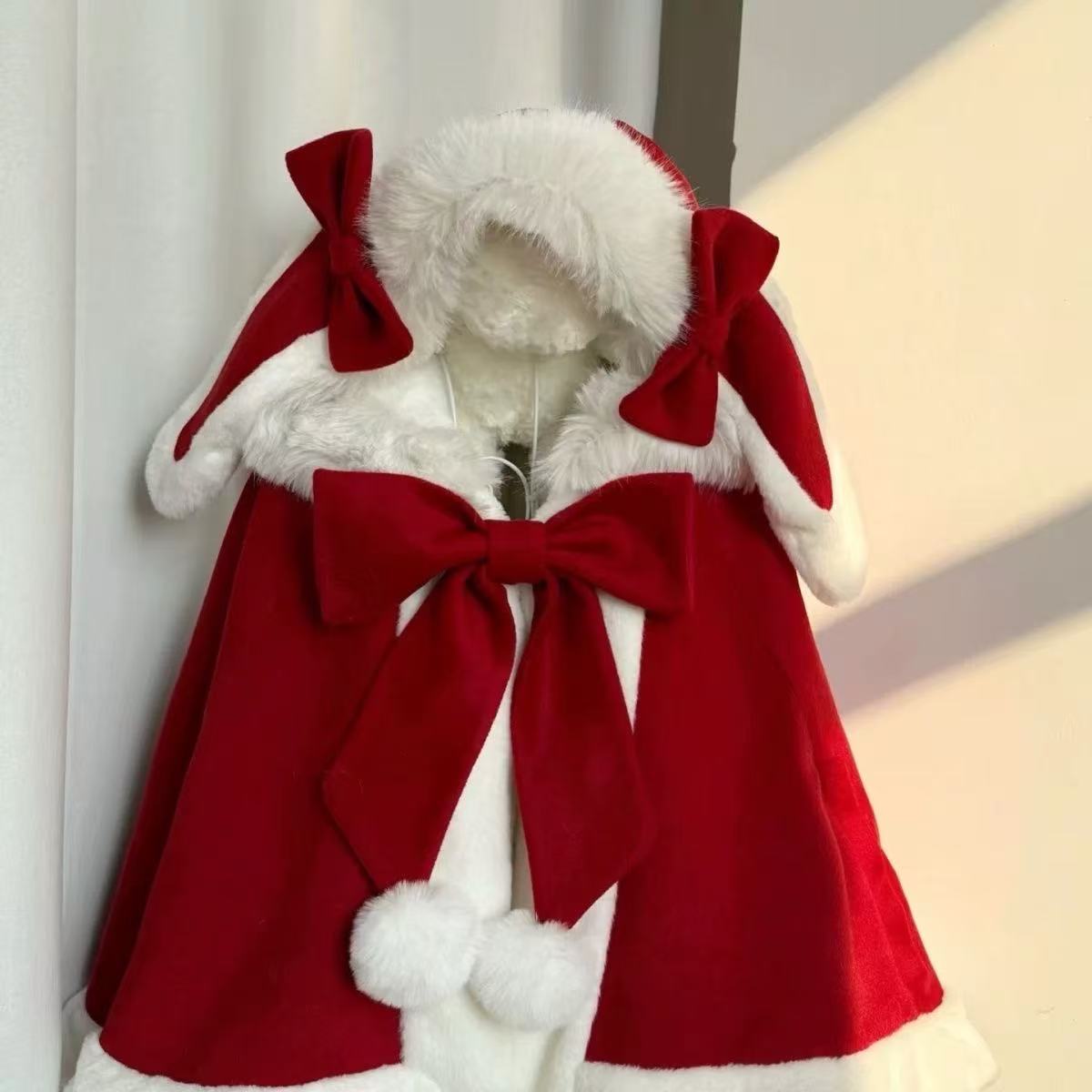 [Pre]Lolita Coat Cape White Cute Strap Shoulder Winter Daily Outfit