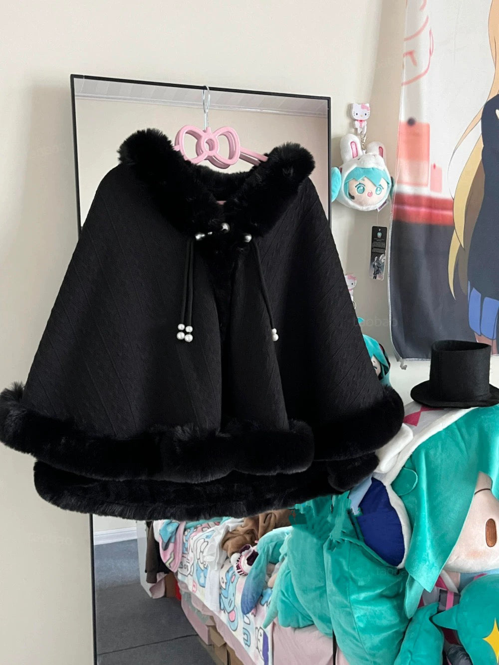 Lolita Coat Cape Plush Short Cloak Christmas Sweet Warm Winter Outfit