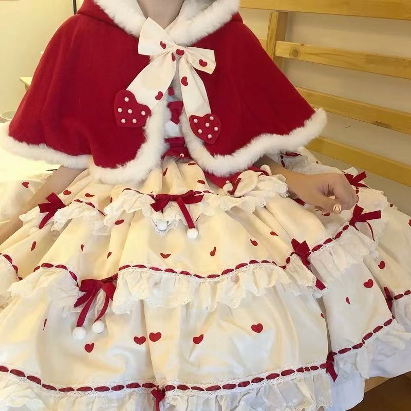 [Pre]Lolita Coat JSK Red Princess Winter Romantic Daily Outfit