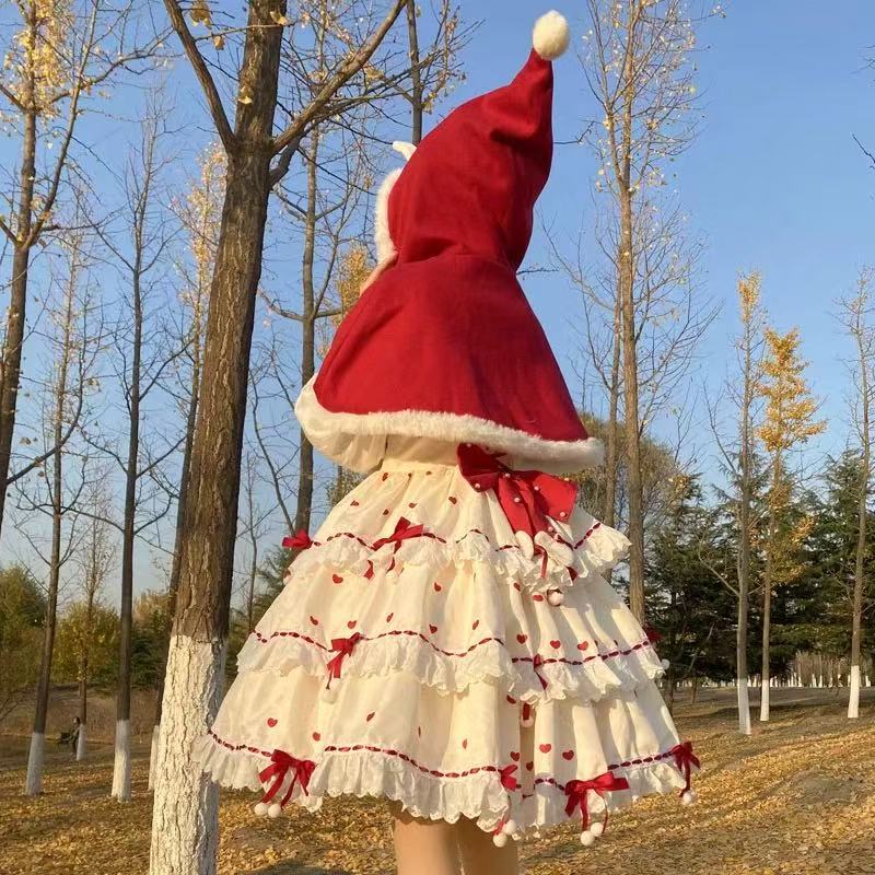[Pre]Lolita Coat JSK Red Princess Winter Romantic Daily Outfit