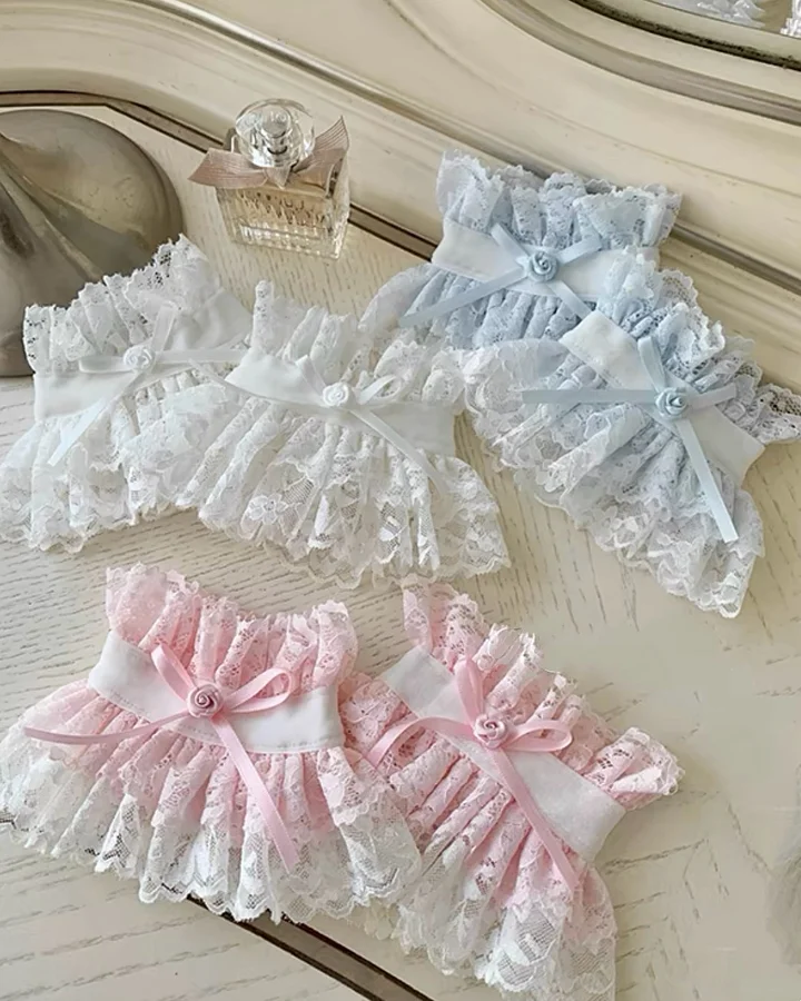 Lolita Hand Accessories Pink Sweet Lace Ruffles Hand Sleeves Oversleeves