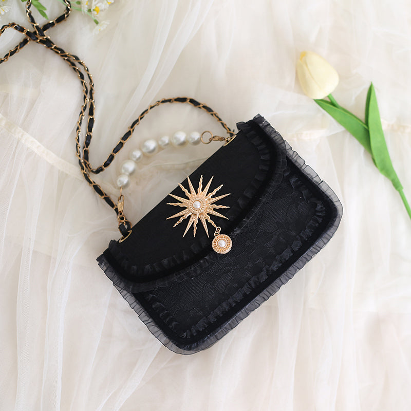 Lolita Handbag Gothic White Black Sun God Crossbody Bag Diablo Bag Lolita Accessories