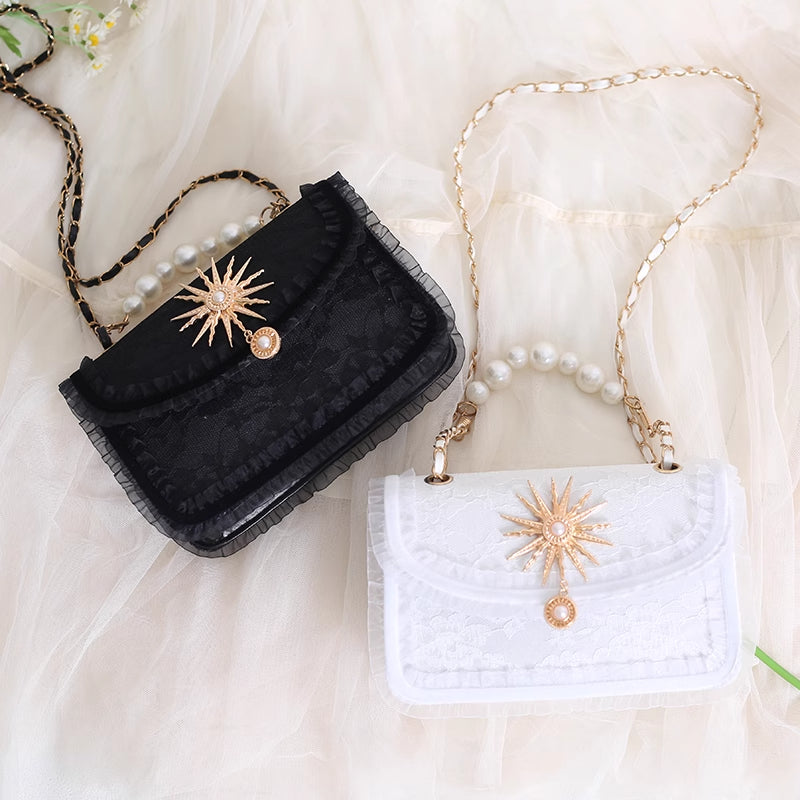 Lolita Handbag Gothic White Black Sun God Crossbody Bag Diablo Bag Lolita Accessories