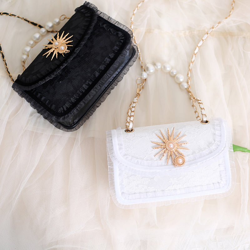Lolita Handbag Gothic White Black Sun God Crossbody Bag Diablo Bag Lolita Accessories