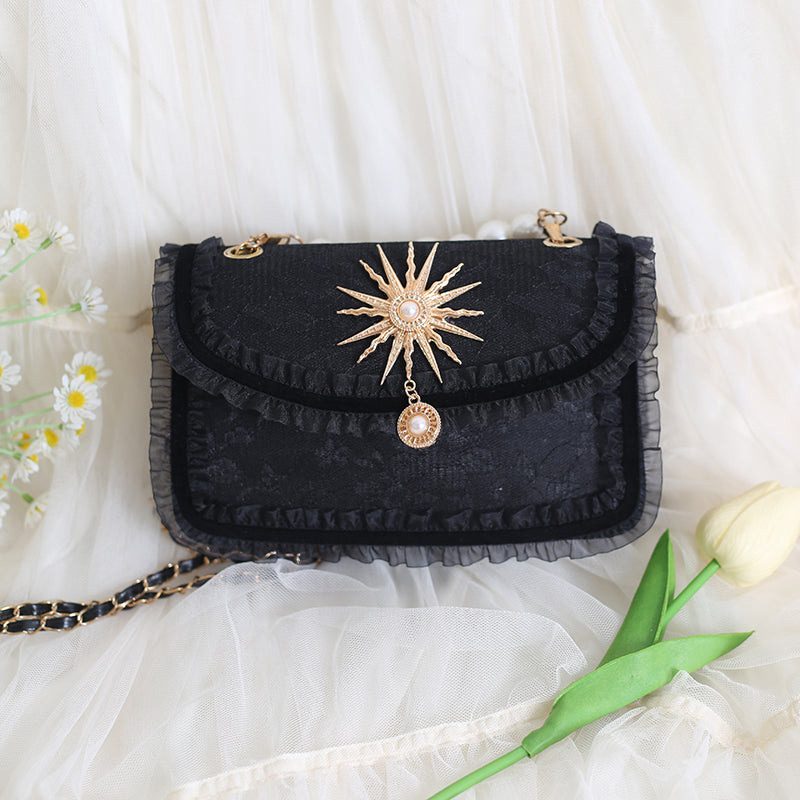 Lolita Handbag Gothic White Black Sun God Crossbody Bag Diablo Bag Lolita Accessories