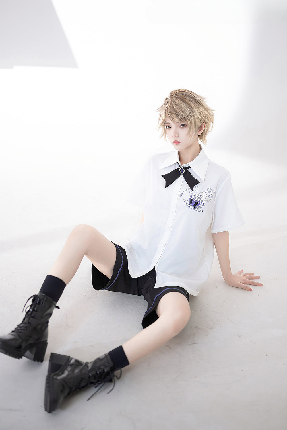 Ouji Fashion Summer Princess Chronicles Bow Detail White Shirt Set