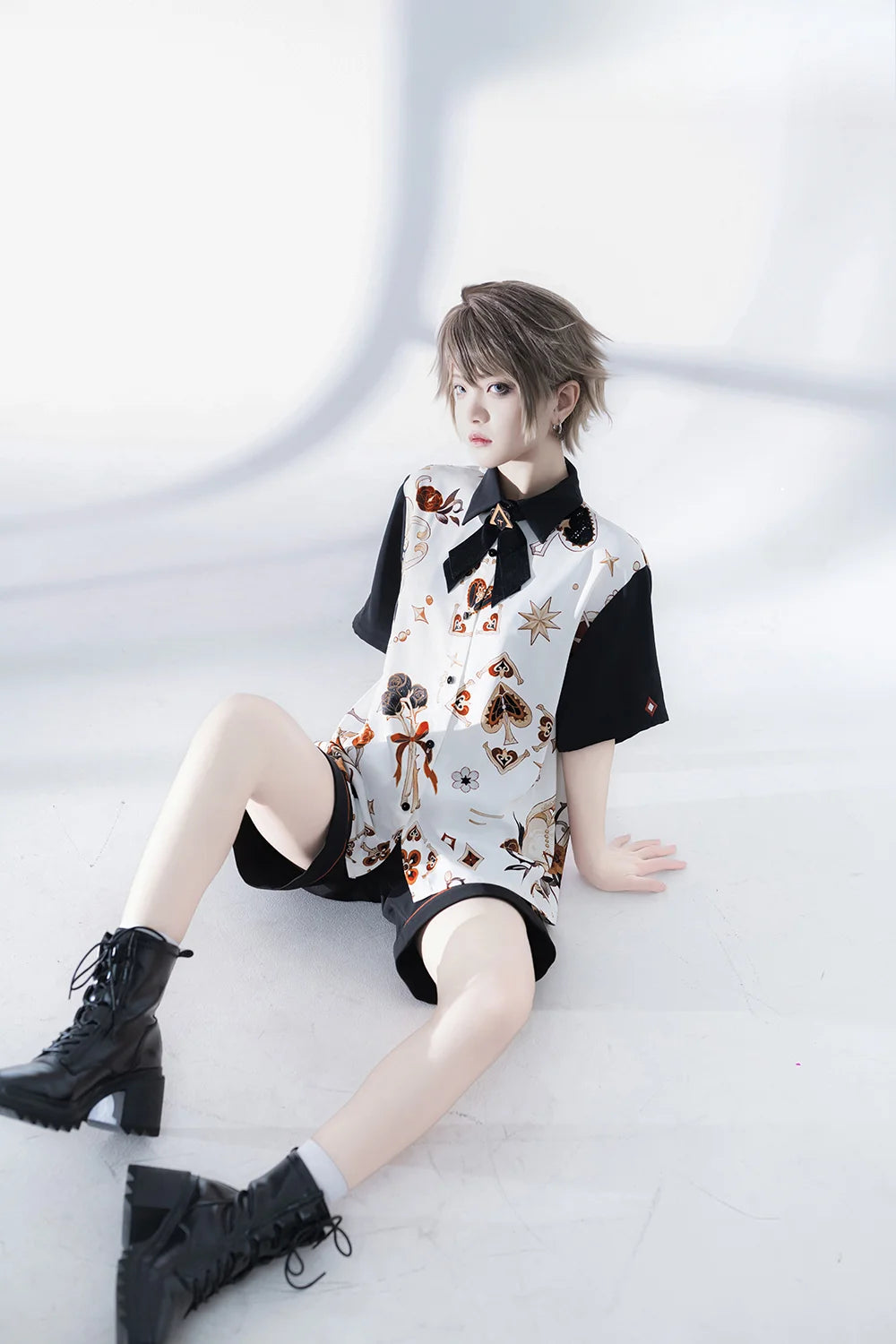 Ouji Fashion Summer Princess Chronicles Trim Detail Contrast Shirt Set