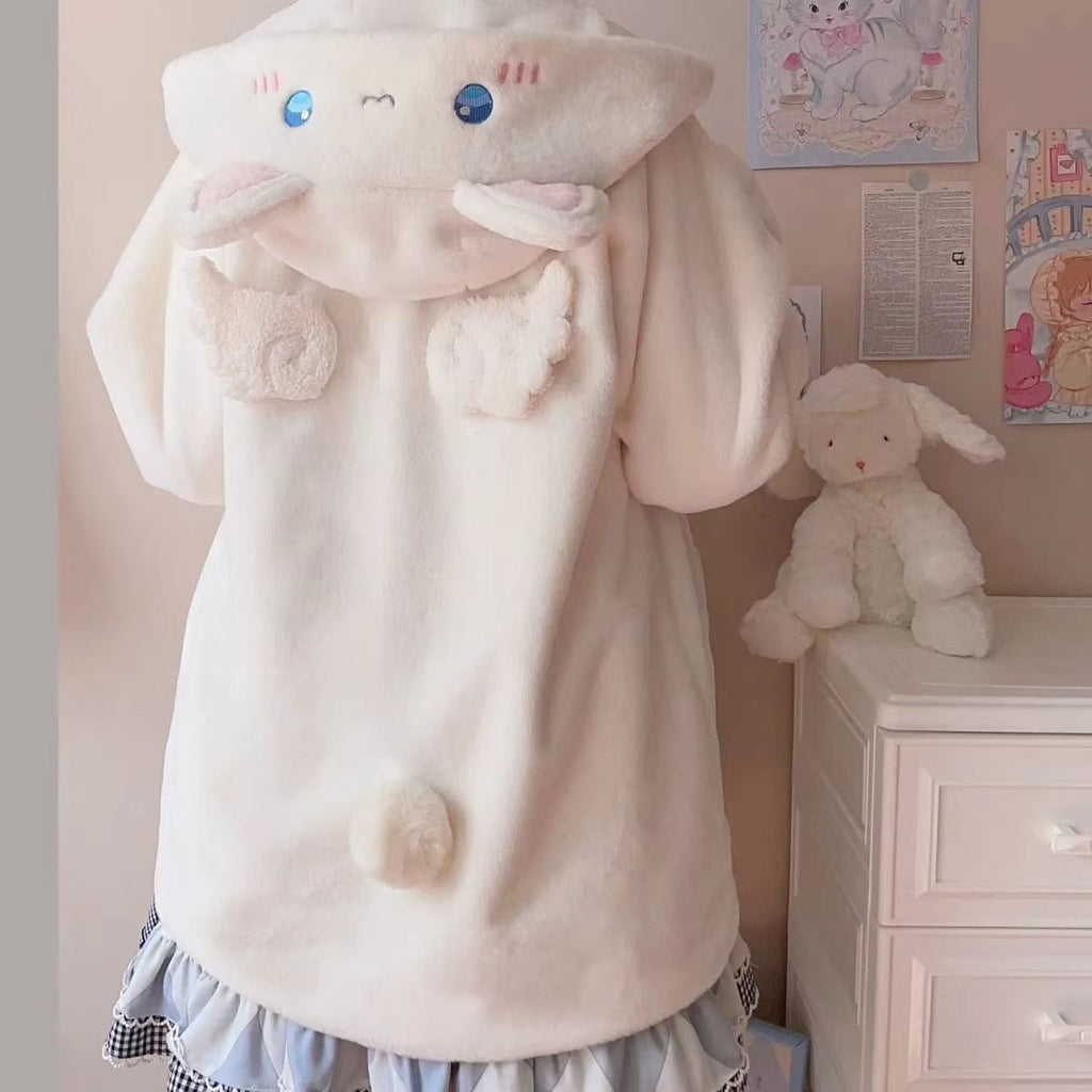 [Pre]Lolita Coat Overcoat Brown Plush Thick Cute Winter Plus Size Daily Outfit