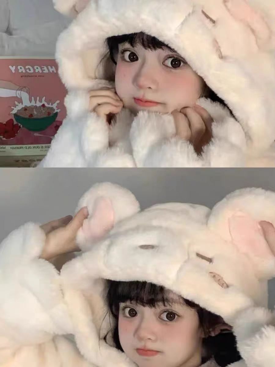[Pre]Lolita Coat Overcoat Brown Plush Thick Cute Winter Plus Size Daily Outfit